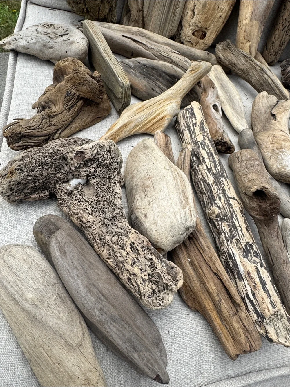 34 Pc (5lbs shipped) Box of beach Natural Driftwood Pieces for craft or decor
